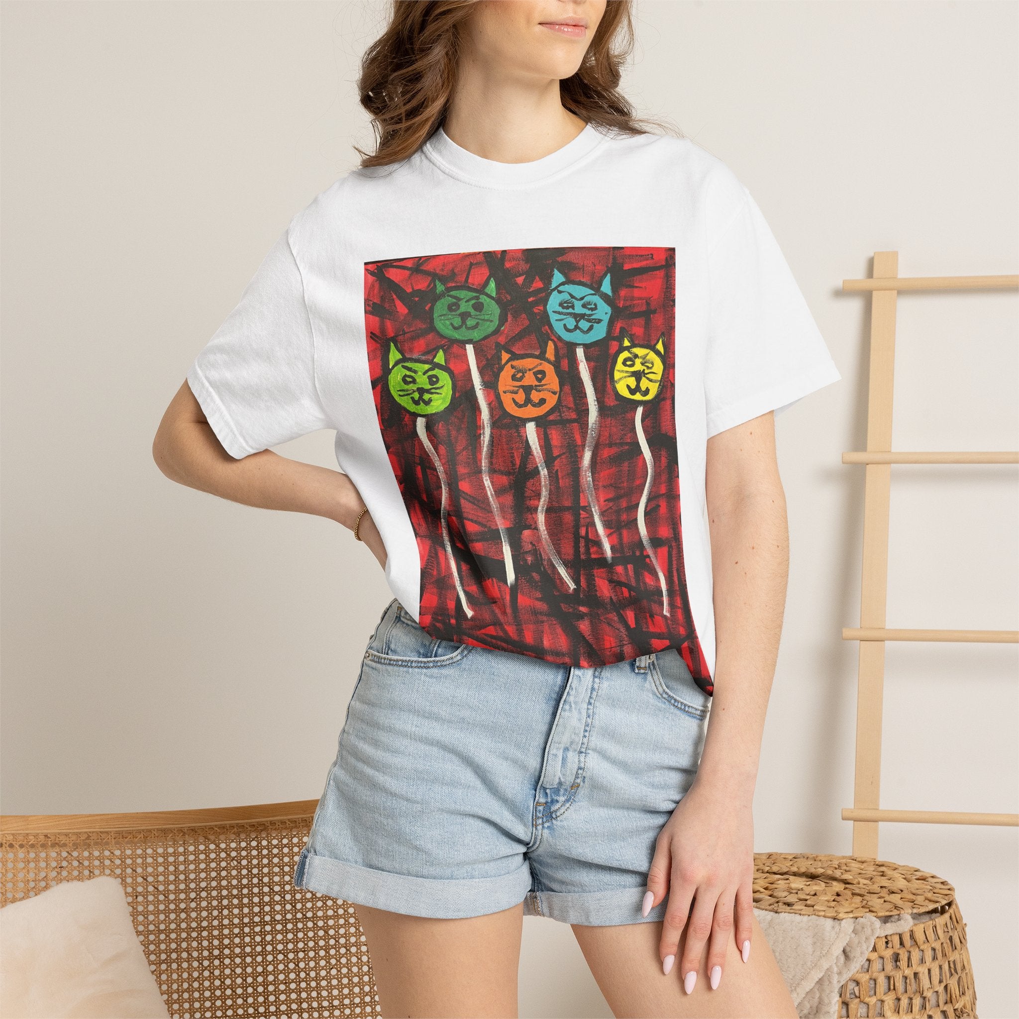 Colorful Cat Balloon T-Shirt