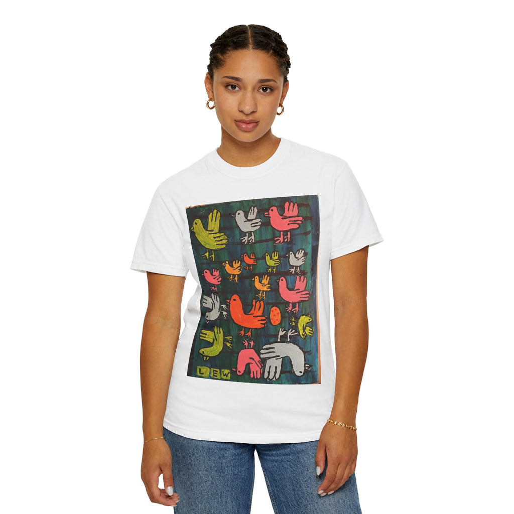 A Bunch of Birds T‑Shirt — Colorful Hand‑Drawn Bird Graphic Tee