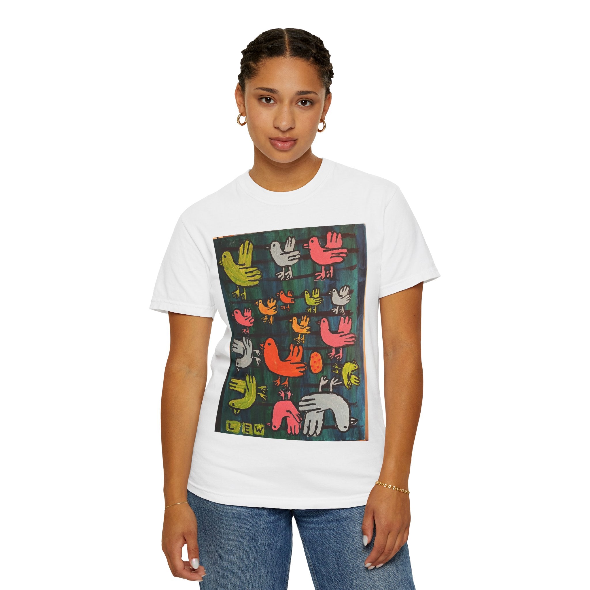 A Bunch of Birds T‑Shirt — Colorful Hand‑Drawn Bird Graphic Tee