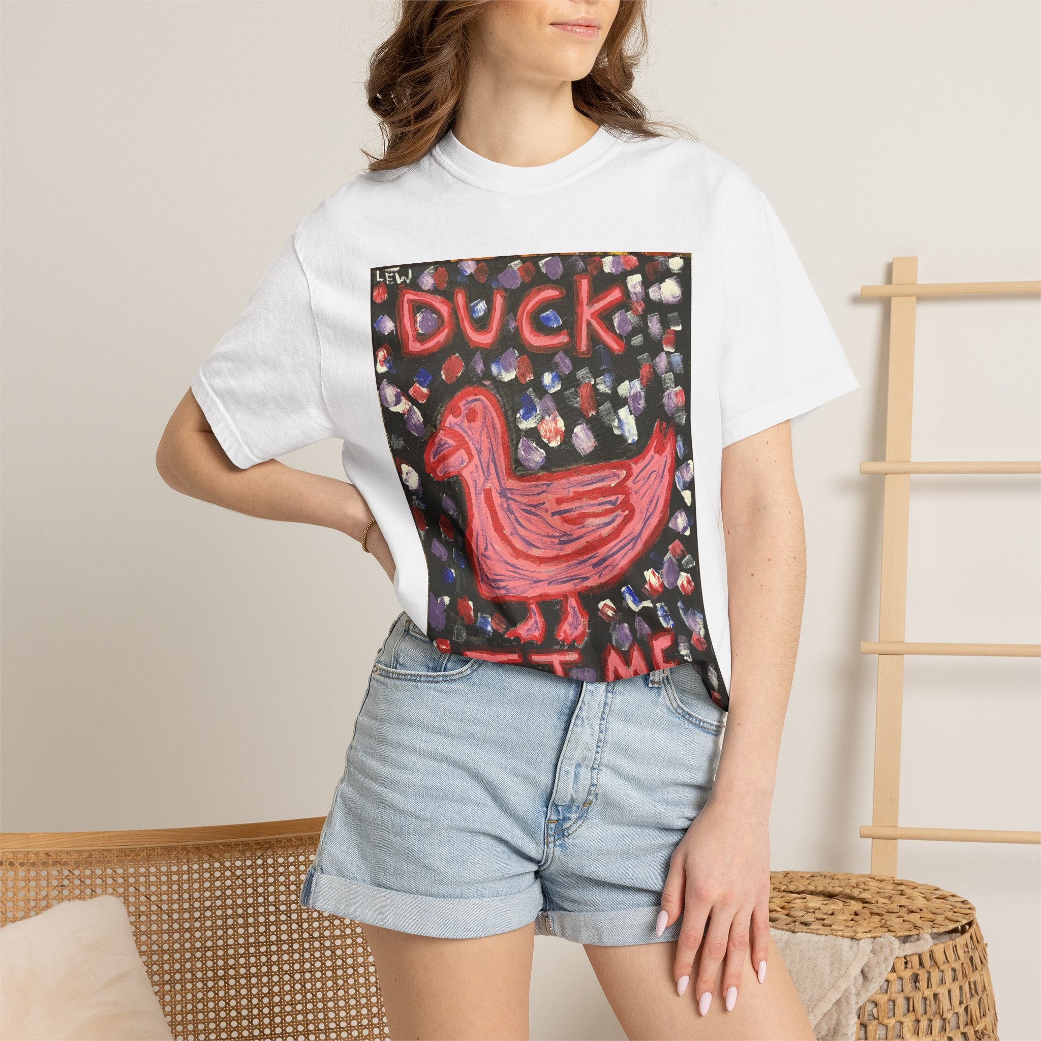Duck Time Graphic T‑Shirt — Playful Hand‑Painted Duck Art Tee