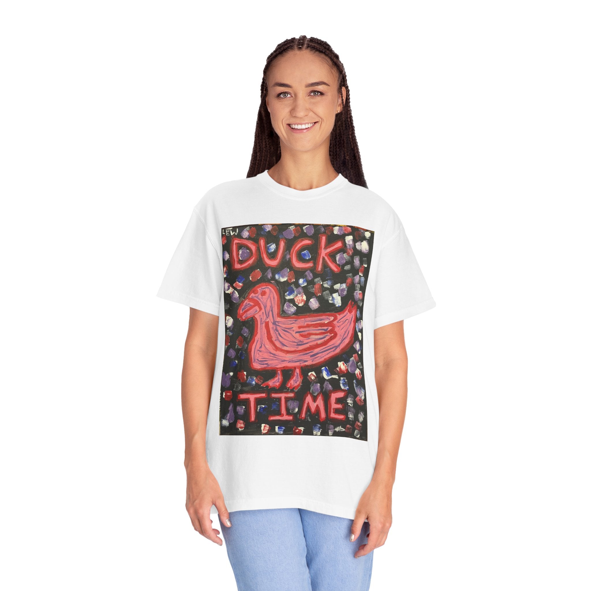 Duck Time Graphic T‑Shirt — Playful Hand‑Painted Duck Art Tee