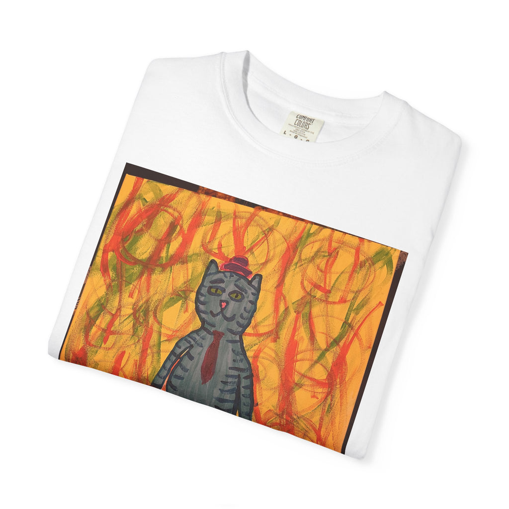 Cat Salesman T-Shirt — Whimsical Cat Painting Tee