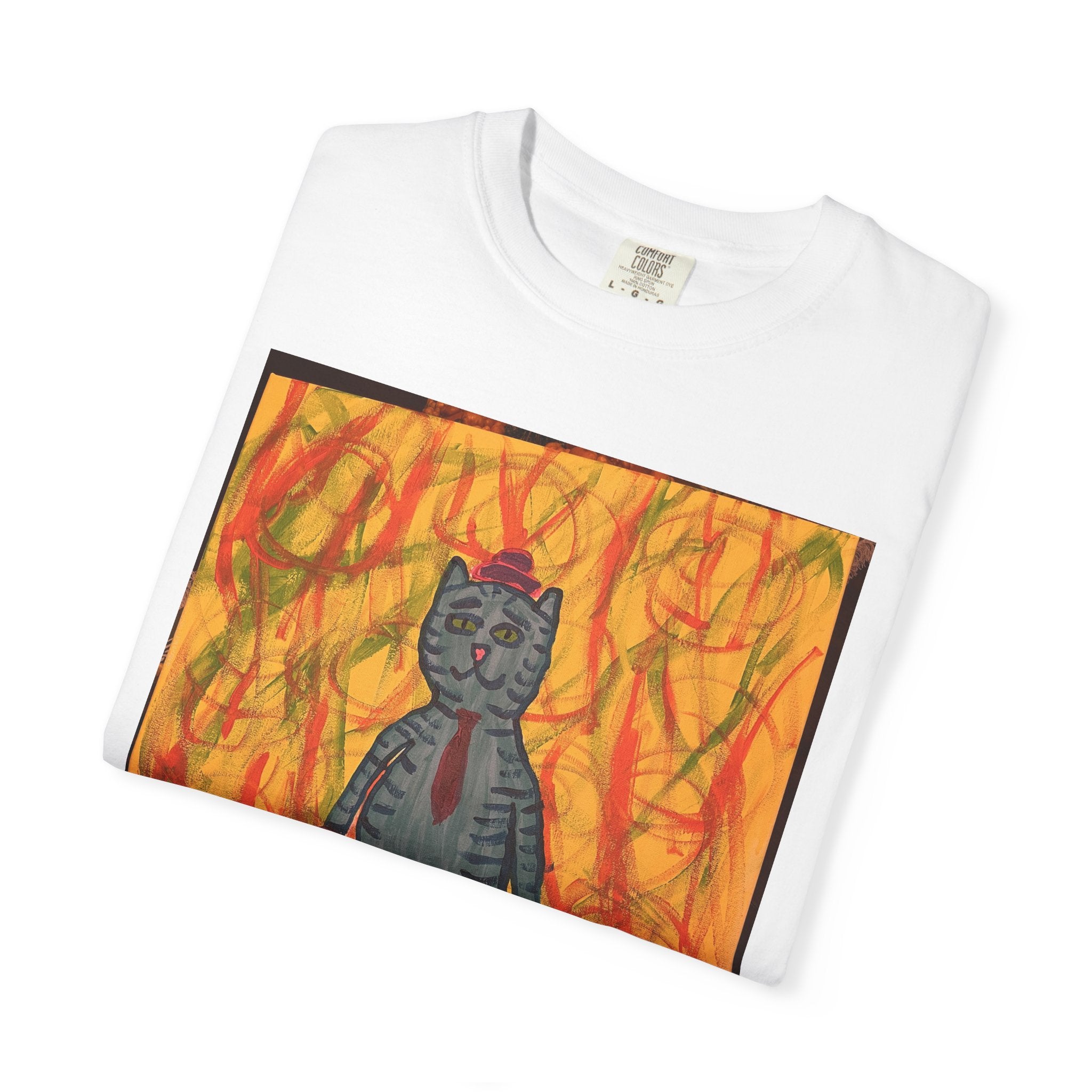 Cat Salesman T-Shirt — Whimsical Cat Painting Tee