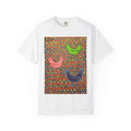 Bird Pattern T-Shirt — Colorful Folk Art Birds on Geometric Background