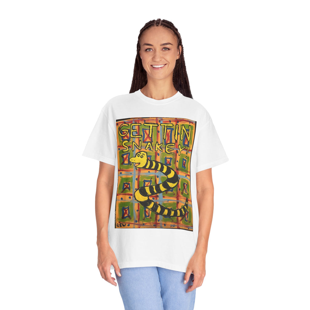 Gettin' Snakey T-Shirt — Playful Retro Snake Graphic Tee