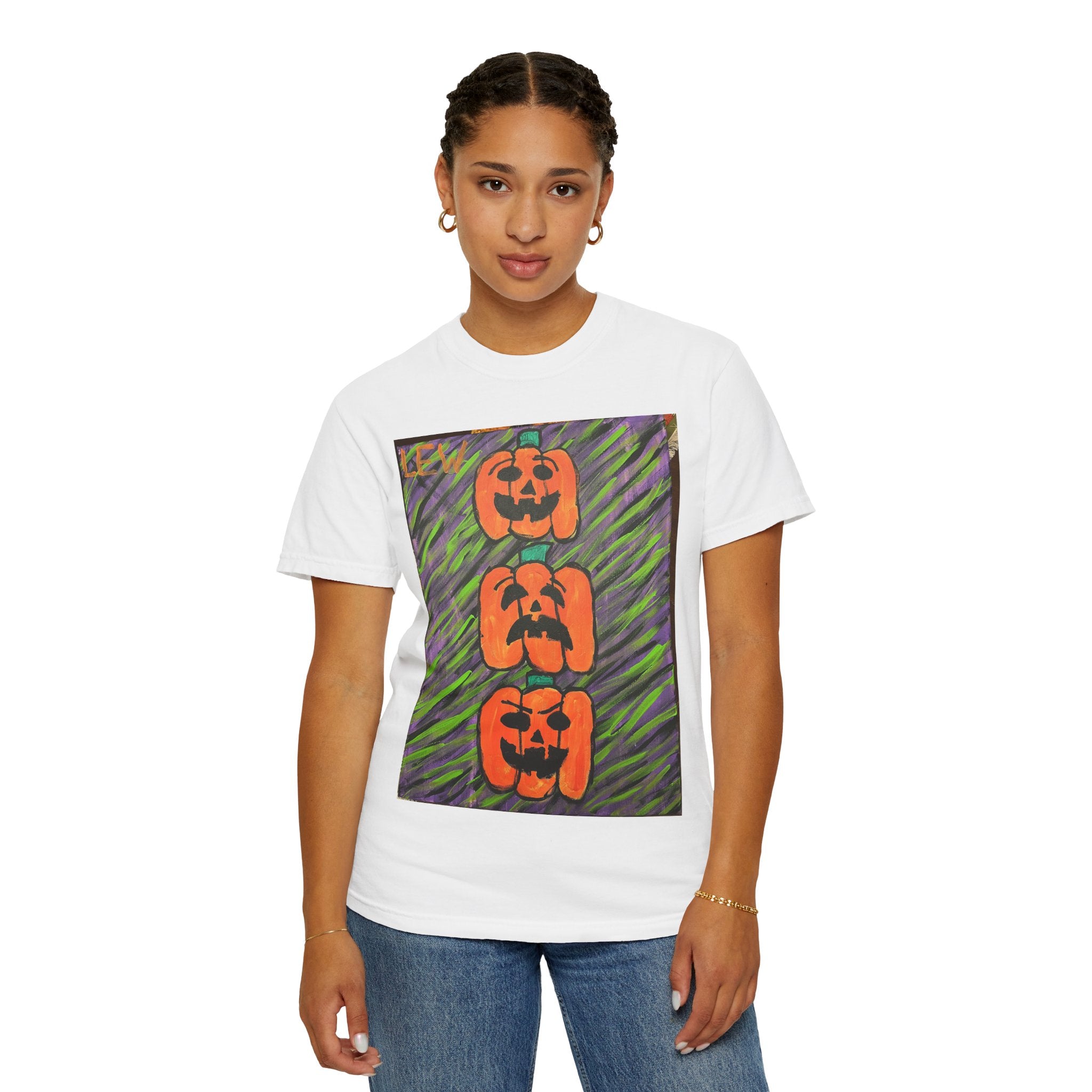 Halloween Pumpkin Stack T-Shirt — Vintage Jack-O'-Lantern Graphic Tee