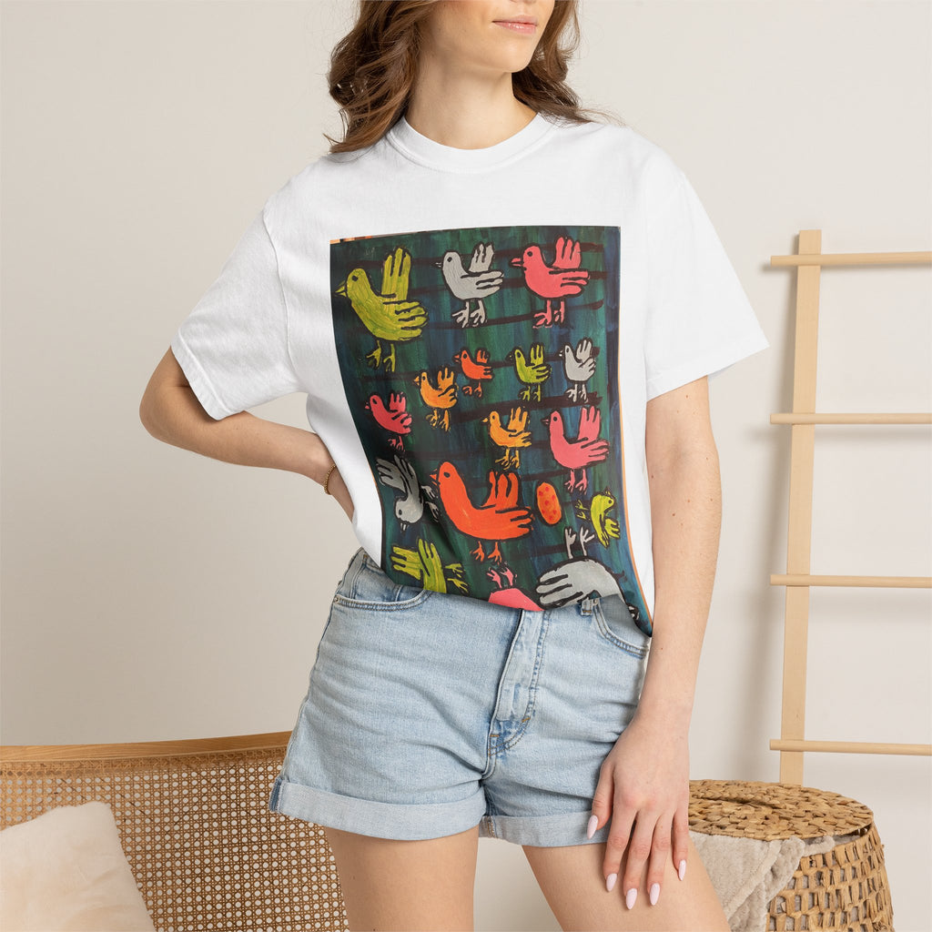 A Bunch of Birds T‑Shirt — Colorful Hand‑Drawn Bird Graphic Tee